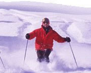 Downhill skier on Vermont slope